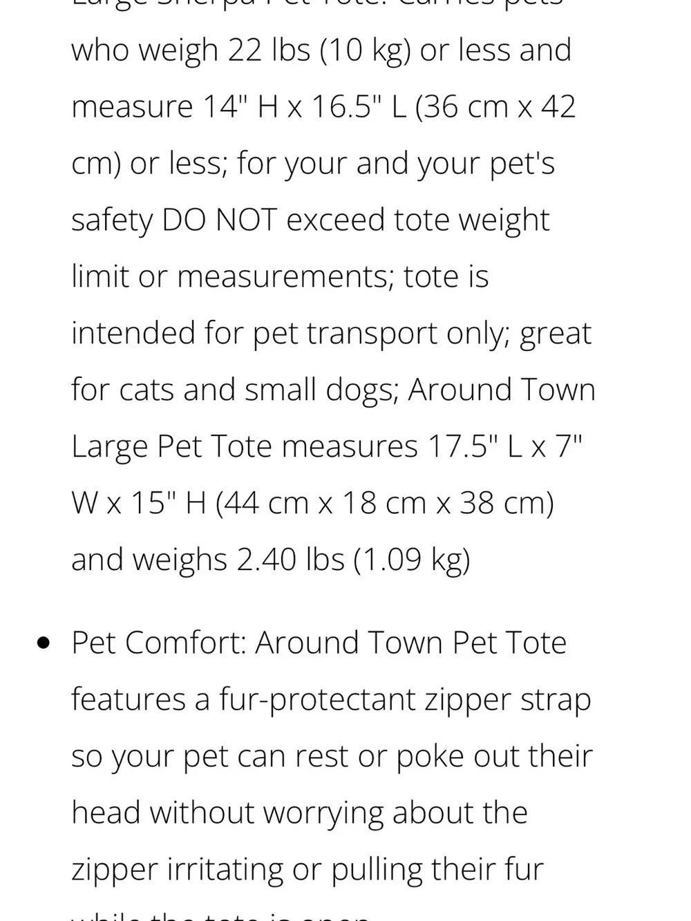 Large pet carrier up to 22 pounds